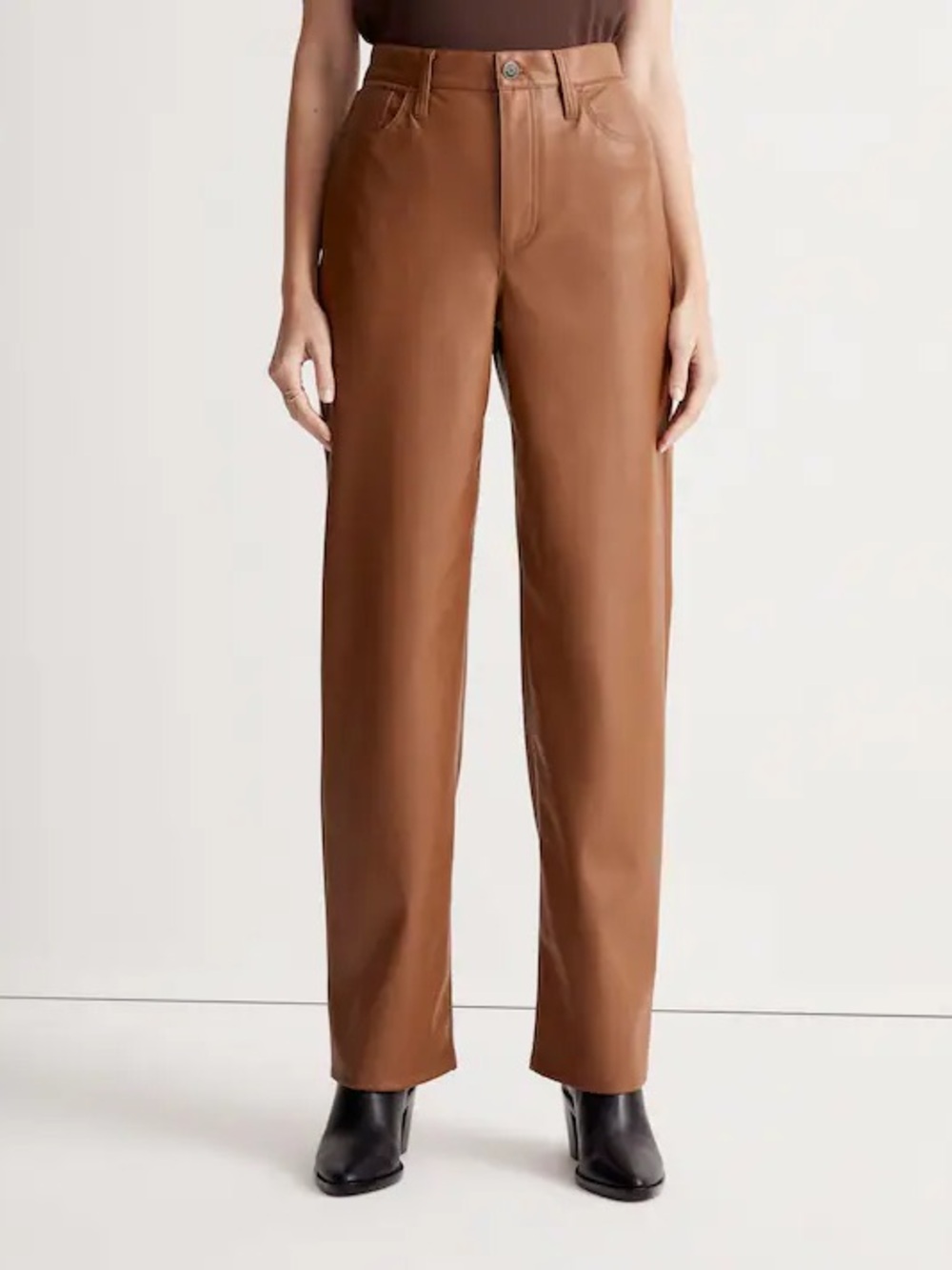 MADEWELL The Perfect Vintage Wide-Leg Pant Faux Leather Edition Size 26